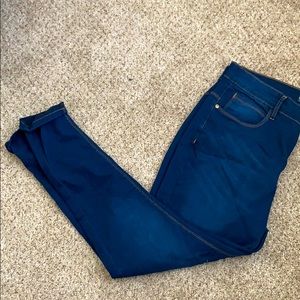 Dark wash high rise skinny jeans